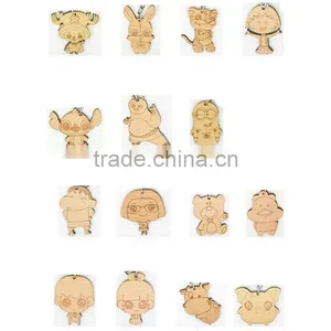 Chinese Zodiac Cow Wood Keychain Customized Carving Wood Craft thumbnail-4