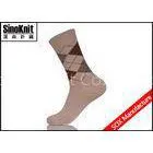 Argyle Crew Fashion Man Dress Socks / OEM Custom Combed Cotton Suit Socks thumbnail-1
