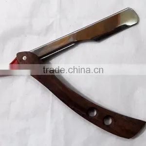 CUT THROAT SHAVETTE STRAIGHT SHAVING RAZOR WOODEN HANDLE thumbnail-1