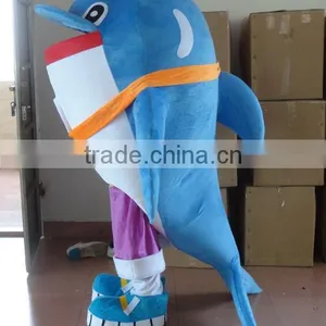 With Clear Visual Holes Dolphin Mascot Costume Adult Dolphin Mascot Costumes thumbnail-1