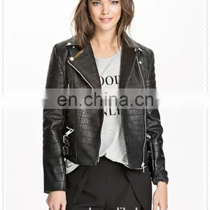 Outdoor Fashion Girls Structured Fancy Faux Leather Biker Jacket Low Price thumbnail-2