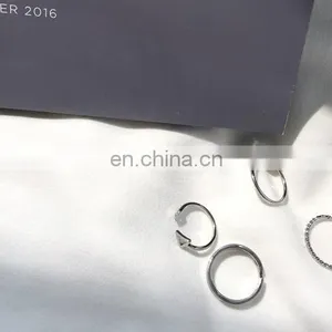4PCS/Set Punk Handsome Silver Rings for Unisex Knuckle Ring Set thumbnail-4