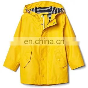 Wholesale Colorful Hooded Waterproof Polyester Rain Jacket thumbnail-3
