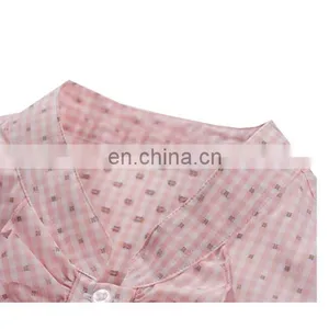 Fashion Pink Checked Women Shirts and Tops for Office Lady thumbnail-5
