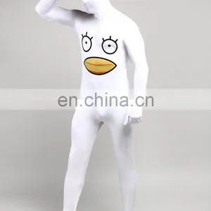 Unisex Adult White Morph Suits Duck Chicken Print Cosplay Party Costume thumbnail-1