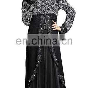 2017 Dubai Printed Burkha With Koti (Jacket) Style For Women's Casual Wear ( Abaya Burqa For Islamic Wear ) thumbnail-2