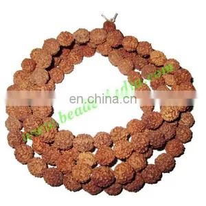 Rudraksha Beads String (mala) 4 Mukhi (four Face), Size: 9mm thumbnail-1