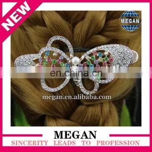 Cheap Silver Plated Bowknot Shape Rhinestone Hair Clips Ornament for Girls thumbnail-4