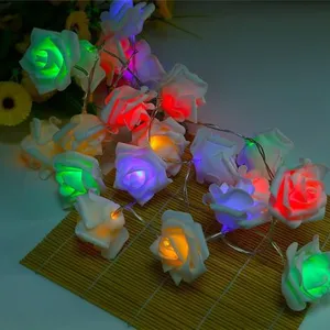 Battery Operated Novelty Rose Flower Fairy String Lights 20LEDs 2M Fashion Holiday Lighting Wedding Party Christmas thumbnail-4