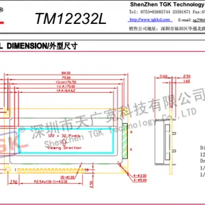 Lcd 122X32 Display TM12232l-1industrial Monochrome Stn Lcd 12232 Character 84X44mm Display Module Lcd 122X32 Display Screen 12232 Lcd Module thumbnail-5