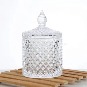 Hot Selling Sugar Bowl Glass Candy Jar With Lid thumbnail-1
