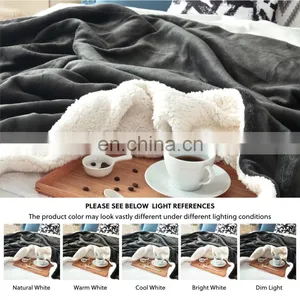 Polar Office Bedroom Convenient Sherpa Blanket With White Lamb thumbnail-4