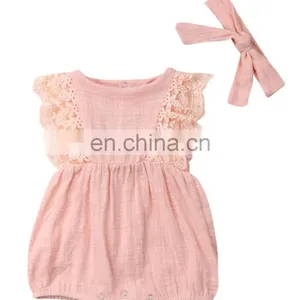 Infant Romper Comfortable Clothing Sleeveless Linen Baby Clothes thumbnail-1