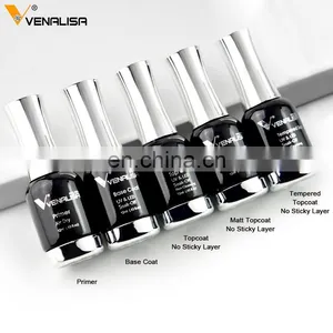 VENALISA 7.5ml & 12ml Long Wear Tempered No Wipe Top Coat Peel Off Base Coat Basic Matte Gel Polish Varnish Gels Acrylic Primer thumbnail-5