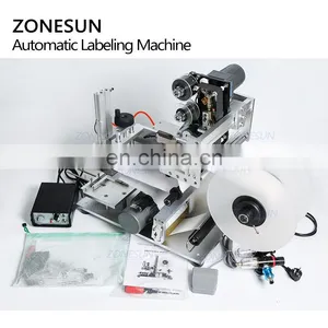 ZONESUN TB-60D Semi Automatic Plane Labeling Machine For Plastic Square Glass PET Metal Bottles thumbnail-5