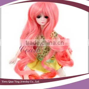 Fashion Brown Curly Synthetic Hair Wig for Dolls thumbnail-3
