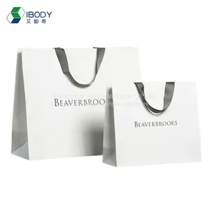 Small Gift Clothing Shopping White Cardboard Kraft Paper Bag Custom Cheap Paper Gift Bag With Handle thumbnail-2