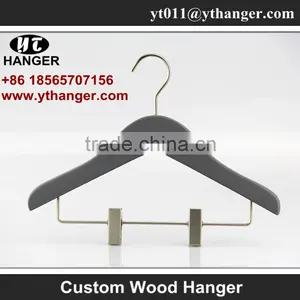 IMY-169 Grey Kids Wooden Hangers With Clips thumbnail-1