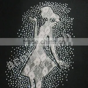 Transfer Motif /rhinestone Transfer /lovely Girl Rhinestone Motif thumbnail-1
