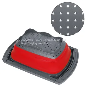 Collapsible Colander Silicone Fruit Vegetable Draining Basket Folding Kitchen Strainer Filter Basket thumbnail-5