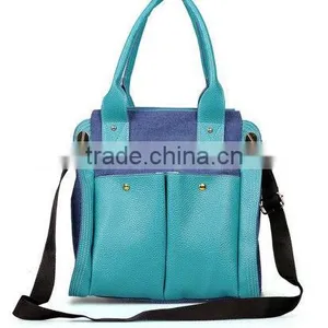 Fashion Canvas Tote Handbags With pu Leather thumbnail-1