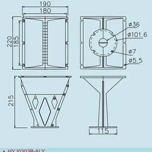 HYJ0303B-ALY Aluminum 1.4 Inch Throat Horn Speaker Accessories Line Array Waveguide Horn thumbnail-3