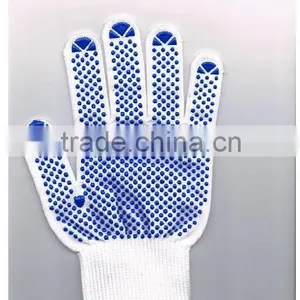 50g Blue Pvc Dotted Cotton Working Safety Glove thumbnail-1