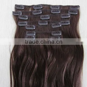 22" Curly Human Remy Clip in Hair Extensions 7 Pieces With 10 Clips in thumbnail-1