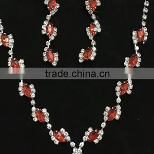 Factory Wholesale 2016 New Design Red Crystal Rhinestone Jewelry Set Supplier's Choice thumbnail-2