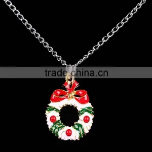 Zinc Alloy Christmas Stockings Snowman Bell Necklace thumbnail-4