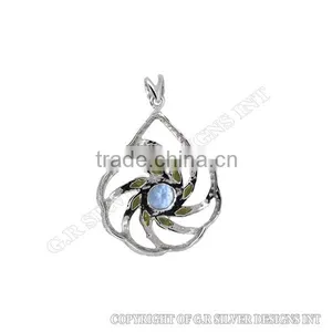 Peridot Pendants Sterling Silver,cz Pendant Sets,silver Pendant Jewelry Supplies thumbnail-2