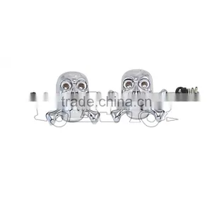 BJ-SL-056S New Arrival Chrome Short Stem ABS Plastic Skull LED Motorcycle Turn Signal Blinker Light thumbnail-3
