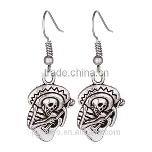 Vintage Silver Animal Dragonfly Elephant Skull Cross Heart Clover Multi-Style Earring thumbnail-4
