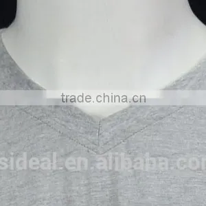Mans Casual Style Blank 100% Cotton Grey Color V-neck T-shirt thumbnail-5