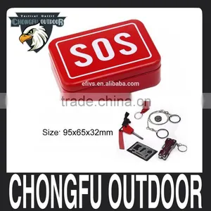 2016 Portable SOS Camping Survival Kits Self Help Emergency Gear Tool Box Set Wholesale Hot thumbnail-1