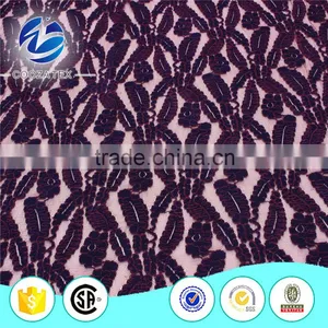 Good Quality Cotton Nylon Net Cord Lace Fabric With Scallop Edges for Garment thumbnail-1
