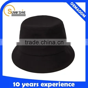 Custom 100% Cotton Black Plain Blank High Quality Bucket Hats thumbnail-1