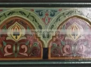 Moroccan Hand Painted Wood Table Border thumbnail-2