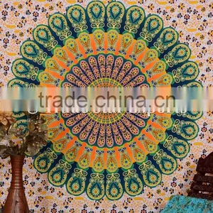 Indian Mandala Tapestry Ombre Cotton Bedspread Single Boho Wall Hanging Hippie Picnic Throw Blanket thumbnail-2