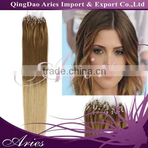 Top Quality 18" Ombre Two Colors Natural Silky Straight Micro Loop Ring/Beads Hair Extension#12/20 thumbnail-1