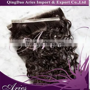 Remy Hand Tied Human Hair Weft Extensions Skin Weft PU Silky Straight thumbnail-4
