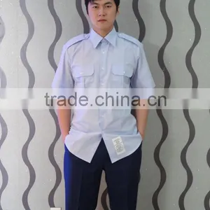 Light Blue Men's Short Sleeve Shirt Army Uniform thumbnail-1