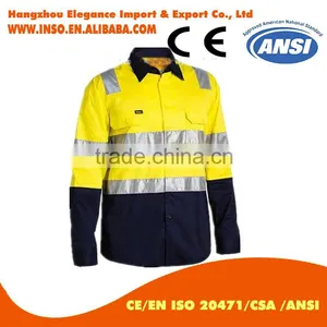 Long Sleeves Polo With High Visibility Reflective Tapes Contrast Color thumbnail-1