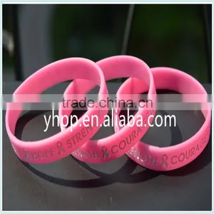 Custom Cancer Hope Strength Medical Alert Silicone Wristband Adult Bracelet Charity thumbnail-2