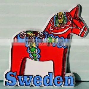 Most Popular Custom Magnetic Memo Board,Wooden Horse of Sweden 3d Custom Soft Pvc Magnet,car Shape Fridge Magnet ---DH20339 thumbnail-1