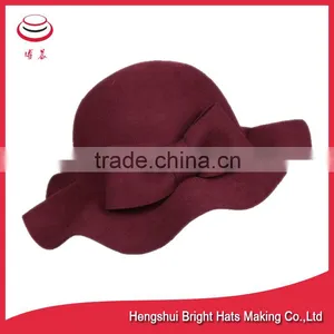 Women / Lady Floppy Wool Felt Hats With Flower thumbnail-1