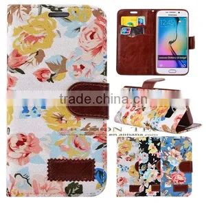 Wholesale Leather Cell Phone Cover Case, For Samsung Galaxy S6 Wallet Leather Case thumbnail-1