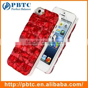 Set Screen Protector And Case For Iphone 5 , Hard Plastic Blue Bling Diamond 3D Crystal Case thumbnail-2