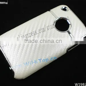Color White. Carbon Fiber Skin Caes for IPhone 3Gs. Skin Hard Cse for IPhone 3gs. thumbnail-1
