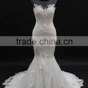 Real Factory Product! Venice Lace Flower With Delicated Beading Mermaid Wedding Dress thumbnail-1
